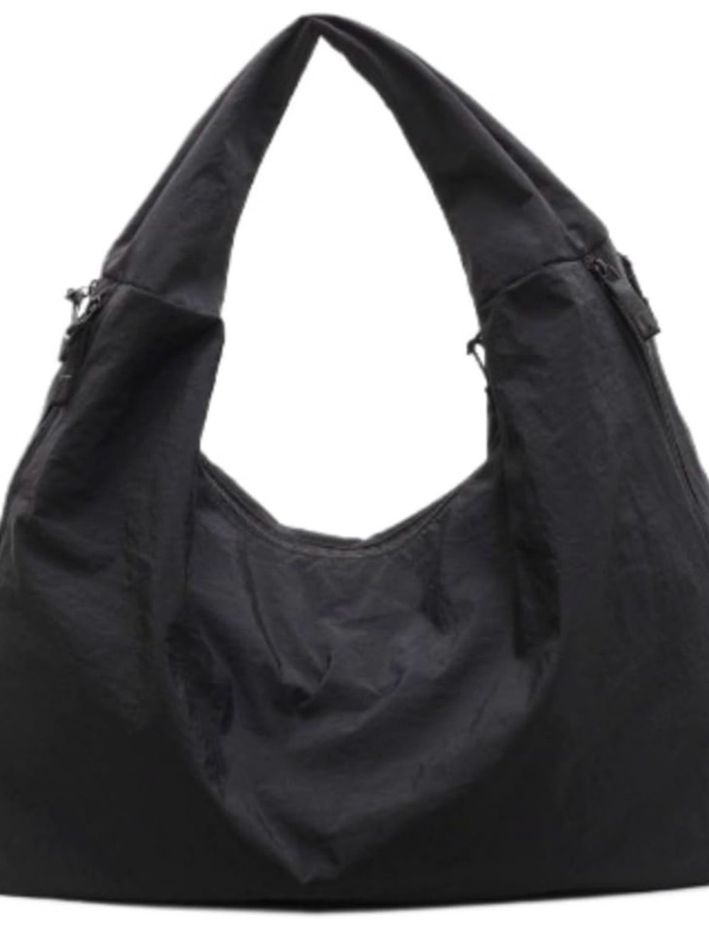 Black Hobo Shoulder Bag - Minimal Everyday Tote
